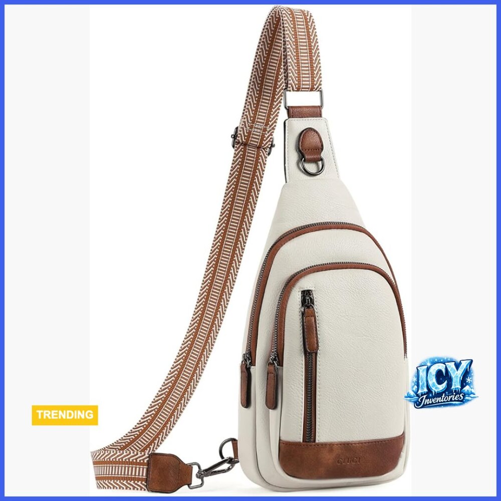 Faux Leather Crossbody Sling Backpack with Adjustable Strap